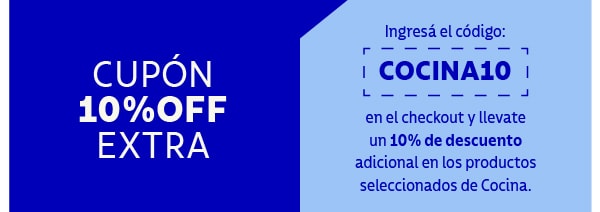 CUPÓN 10% OFF EXTRA Ingresa el código: COCINA10 en el checkout